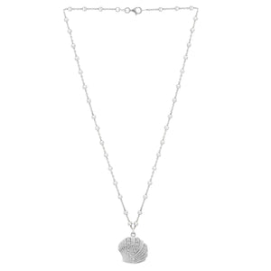Sterling Silver Rhodium Plated Sea Shell Necklace