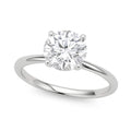 14K white gold ring with 1 round diamond solitaire stone