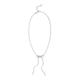 Sterling Silver Rhodium Plated Snake Bow Necklace thumbnail 2