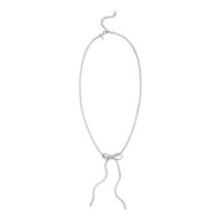 Sterling Silver Rhodium Plated Snake Bow Necklace