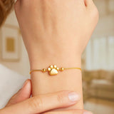 14k Yellow Gold Adjustable Paw Print Bracelet (1.10 mm) thumbnail 5