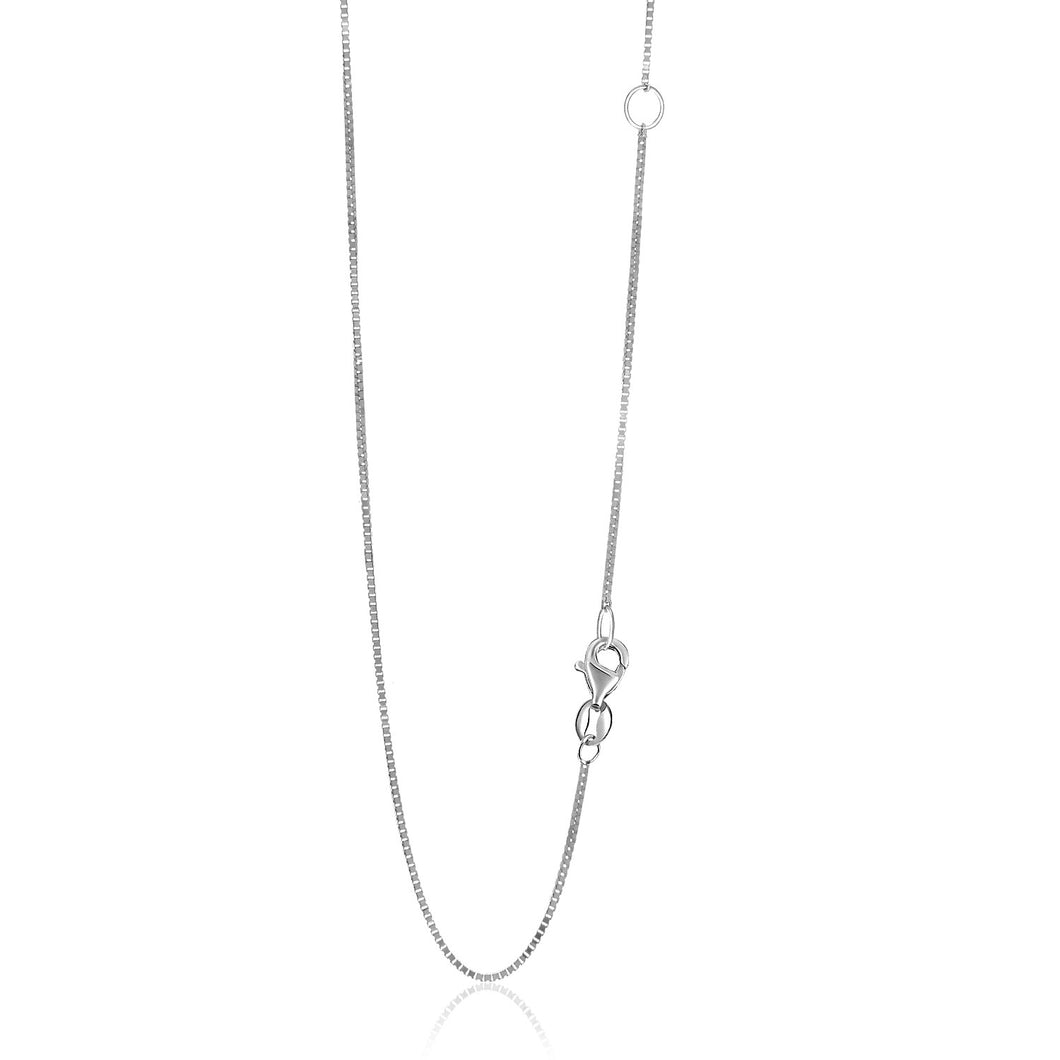 14k White Gold Adjustable Box Chain (0.80 mm)