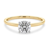 3/4 Carat Round Lab Grown IGI G/VS1 Diamond Solitaire Ring in 10K Yellow Gold