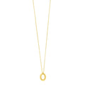 14K yellow gold initial O pendant with polished loop and top bail