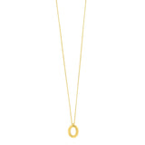 14K yellow gold initial O pendant with polished loop and top bail thumbnail 1