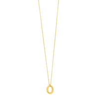 14K Yellow Gold Helium Initial O Pendant