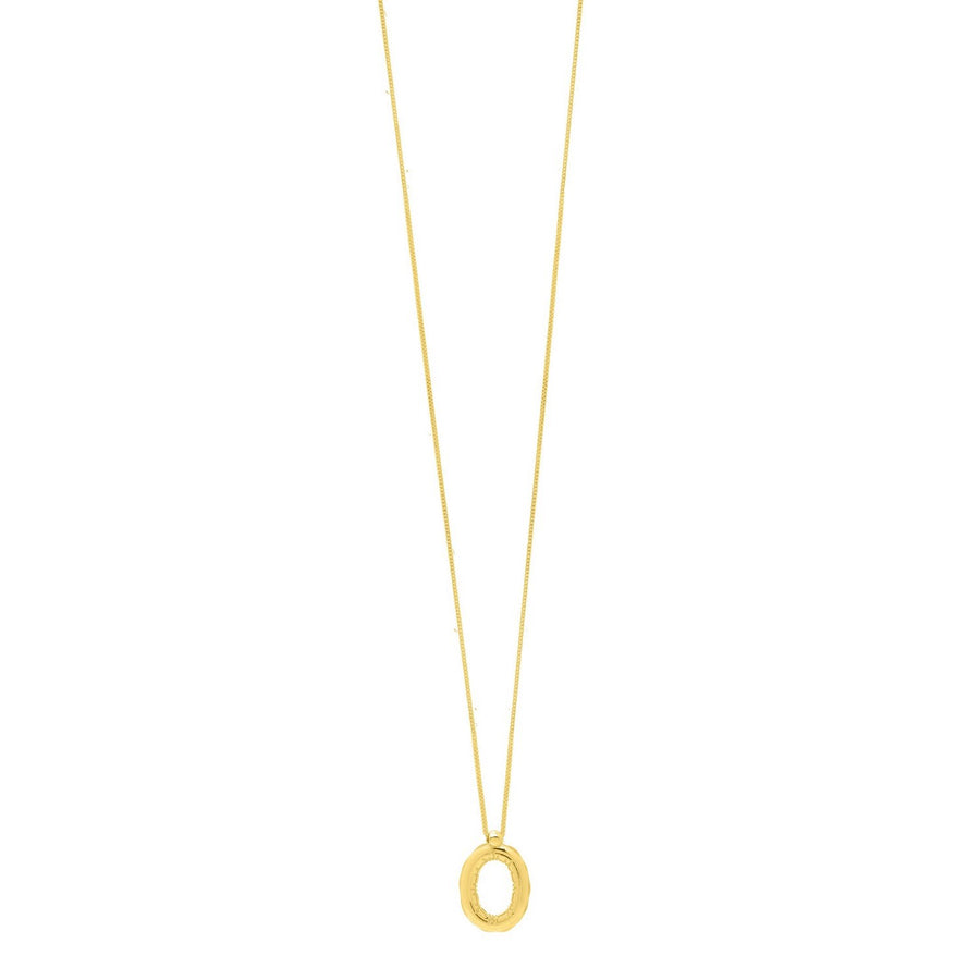 14K Yellow Gold Helium Initial O Pendant