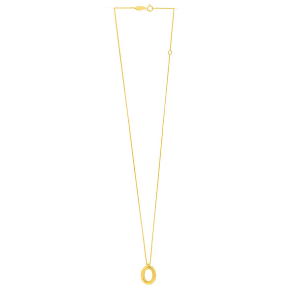 14K Yellow Gold Helium Initial O Pendant