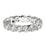 Round Cut Lab Grown Diamond Eternity Ring in 14k White Gold (3 cttw FG/VS2) thumbnail 2