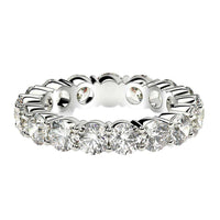 Round Cut Lab Grown Diamond Eternity Ring in 14k White Gold (3 cttw FG/VS2)