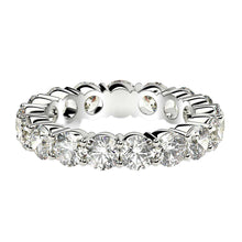 Round Cut Lab Grown Diamond Eternity Ring in 14k White Gold (3 cttw FG/VS2)