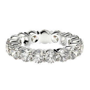 Round Cut Lab Grown Diamond Eternity Ring in 14k White Gold (3 cttw FG/VS2)