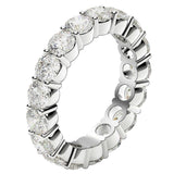 Round Cut Lab Grown Diamond Eternity Ring in 14k White Gold (3 cttw FG/VS2) thumbnail 4