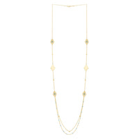 Long Hamsa Necklace in 14K Yellow Gold