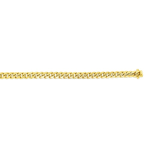 14k Yellow Gold Semi Solid Miami Cuban Bracelet (5.00 mm)