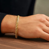 14k Yellow Gold Semi Solid Miami Cuban Bracelet (5.00 mm) thumbnail 5