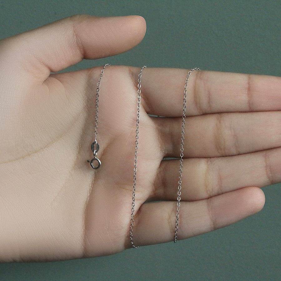Double Extendable Piatto Chain in 14k White Gold (1.2mm)