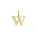 14K yellow gold initial W charm pendant with polished finish