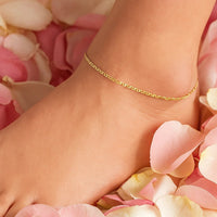 10k Yellow Gold Mariner Link Anklet 1.2mm