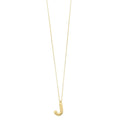 14K yellow gold initial J pendant with polished solid letter form
