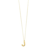 14K yellow gold initial J pendant with polished solid letter form thumbnail 1