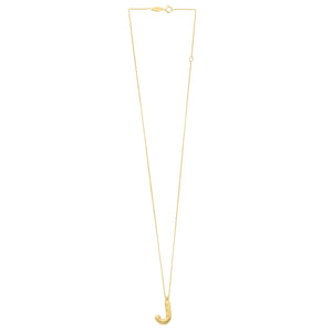 14K Yellow Gold Helium Initial J Pendant