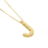 14K Yellow Gold Helium Initial J Pendant thumbnail 3