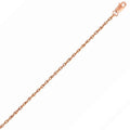 14K rose gold rope chain with fine 1.10 mm twisted link pattern