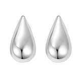 Sterling Silver Rhodium Plated Puffed Teardrop Earrings thumbnail 2