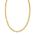 14K yellow gold mirror rolo link chain necklace, 7.30 mm width
