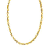 14K yellow gold mirror rolo link chain necklace, 7.30 mm width thumbnail 1
