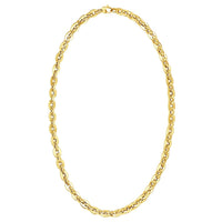 14K Yellow Gold Mirror Rolo Link Chain Necklace (7.30 mm)