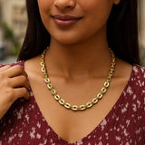 14K Yellow Gold Mirror Rolo Link Chain Necklace (7.30 mm) thumbnail 5