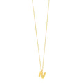 14K yellow gold initial N pendant with polished letter design