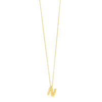 14K Yellow Gold Helium Initial N Pendant