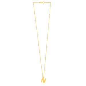 14K Yellow Gold Helium Initial N Pendant