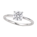 14K white gold ring with 1 round diamond solitaire stone