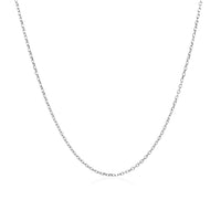 14k White Gold Diamond Cut Cable Link Chain (0.87 mm)