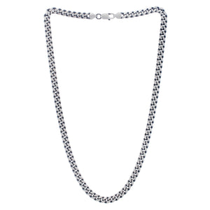 Sterling Silver Gunmetal Finish Miami Cuban Link Chain (7.00 mm)