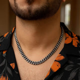 Sterling Silver Gunmetal Finish Miami Cuban Link Chain (7.00 mm) thumbnail 4