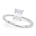 10K white gold ring with 1 radiant diamond stone in a solitaire setting