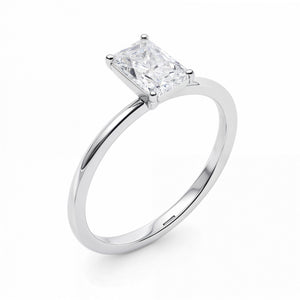 1 Carat Radiant Lab Grown IGI G/VS1 Diamond Solitaire Ring in 10K White Gold