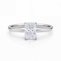 1 Carat Radiant Lab Grown IGI G/VS1 Diamond Solitaire Ring in 10K White Gold