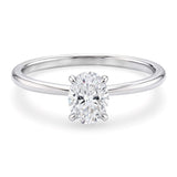 1 Carat Oval Lab Grown IGI G/VS1 Diamond Solitaire Ring in 14K White Gold thumbnail 2
