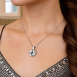 Sterling Silver Pendant with a Ridge Textured Love Knot Design thumbnail 3