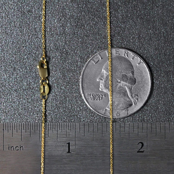 18k Yellow Gold Diamond Cut Cable Link Chain (0.80 mm)