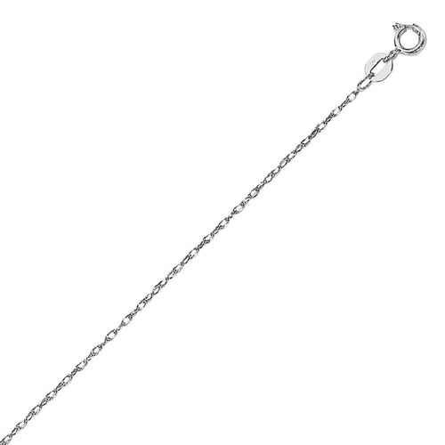 14k White Gold Machine Rope Chain (0.85 mm)