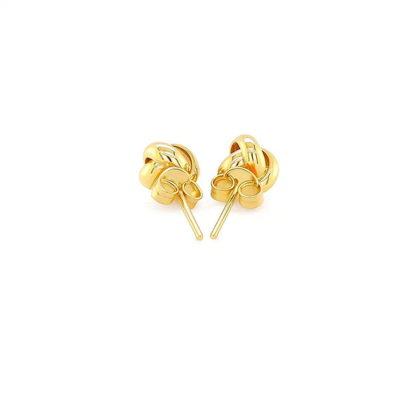 10k Yellow Gold Love Knot Stud Earrings(9mm)