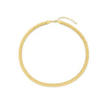 14K yellow gold rib link necklace with flat ridged textured links