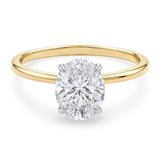 1 1/2 Carat Oval Lab Grown IGI G/VS1 Diamond Solitaire Ring in 10K Yellow Gold thumbnail 2